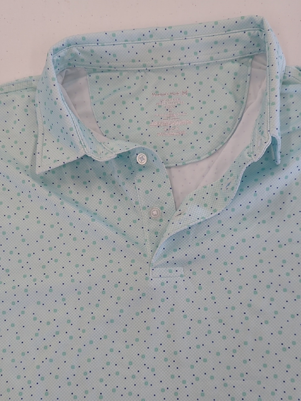 Light Mint Green Microdot Polo Shirt - Member's Mark